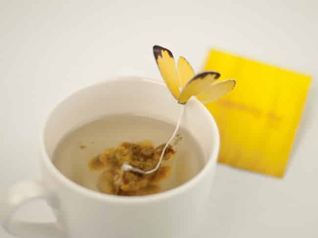 Чайный пакетик с бабочкой