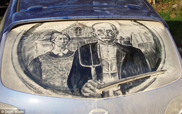 Рисунки на грязных автомобилях Скотта Уэйда
